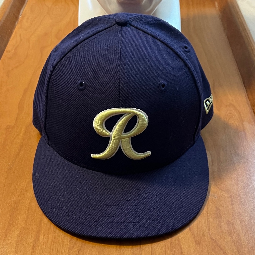 New Era Navy and Yellow 'R' Fitted Baseball Cap